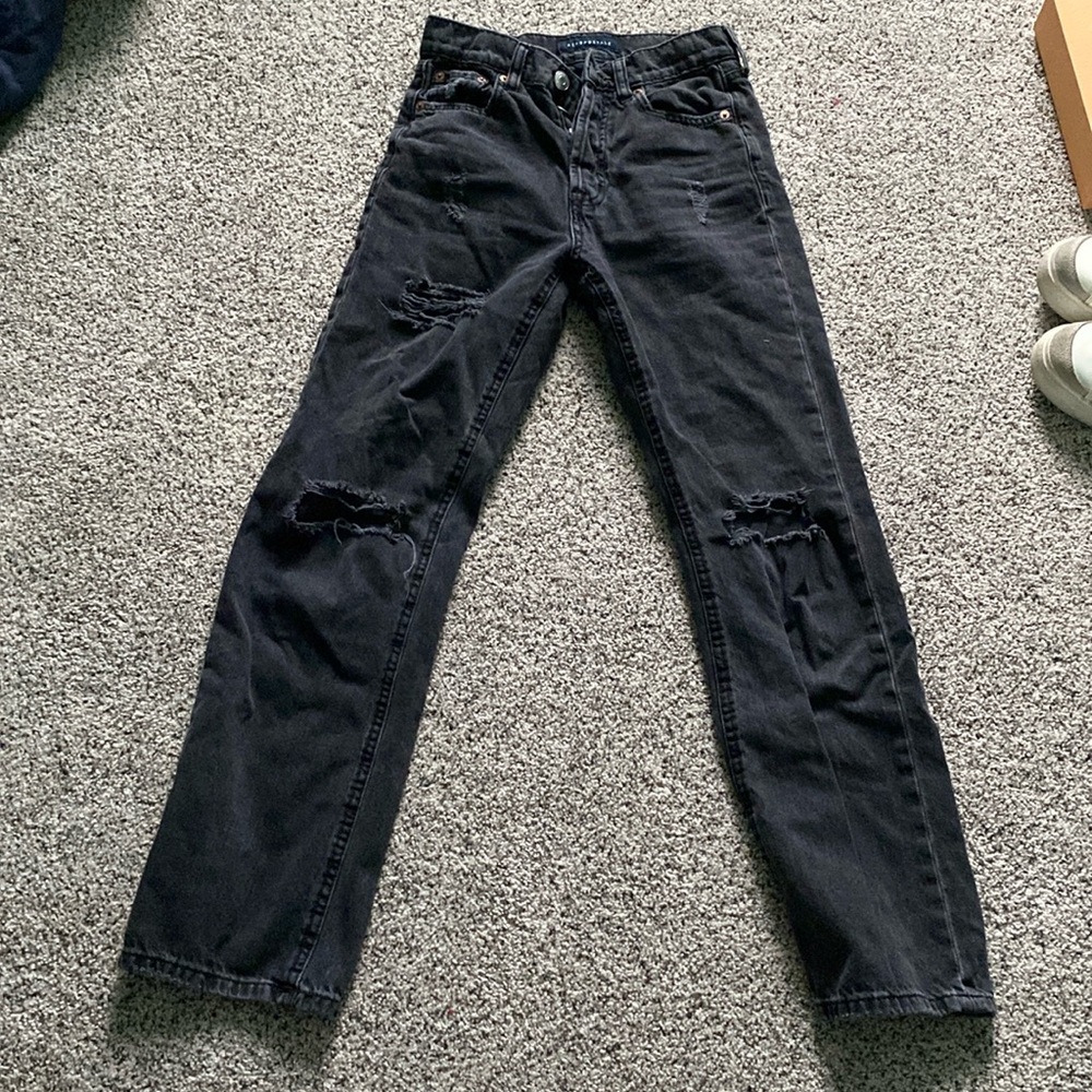 Aeropastel black ripped jeans